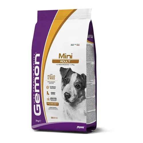 Gemon Mini Adult Crocchette per Cani Adulti di Taglia Piccola con Pollo e Riso 3kg