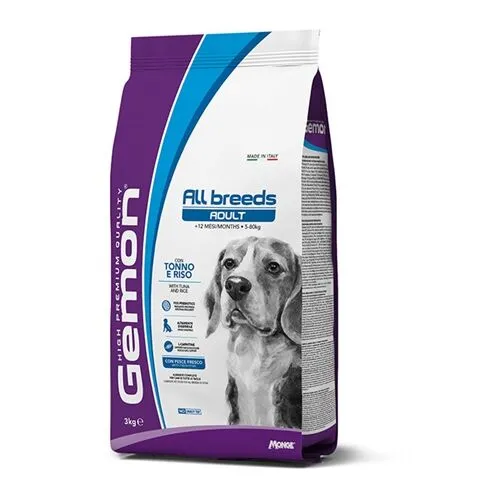 Gemon All Breeds Adult Crocchette per Cani Adulti di Tutte le Taglie con Tonno e Riso