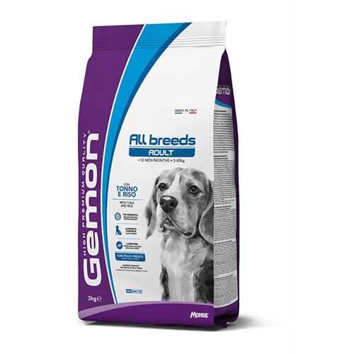 Gemon All Breeds Adult Crocchette per Cani Adulti di Tutte le Taglie con Tonno e Riso 15kg