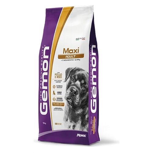 Gemon Maxi Adult Crocchette per Cani Adulti Taglia Grande con Pollo e Riso 15kg