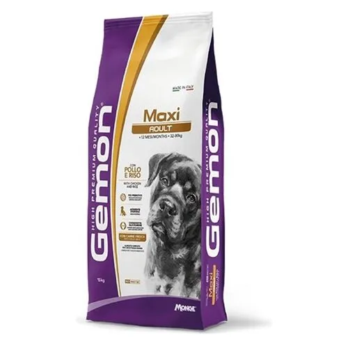 Gemon Maxi Adult Crocchette per Cani Adulti Taglia Grande con Pollo e Riso 15kg
