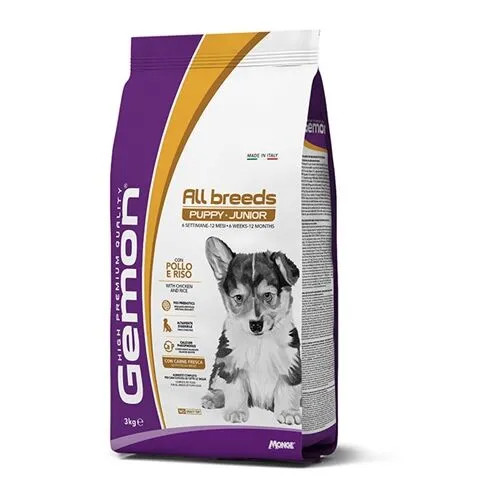 Gemon All Breeds Puppy & Junior Crocchette per Cuccioli di Cane con Pollo e Riso – Alimento Completo