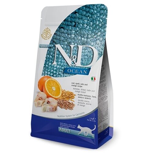 N&D Ocean Adult Merluzzo, Farro, Avena e Arancia 300g