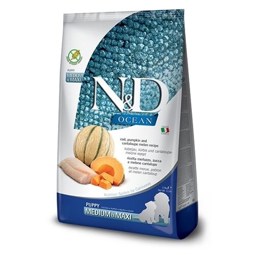 N&D Ocean Puppy Medium/Maxi Merluzzo, Zucca e Melone 12kg