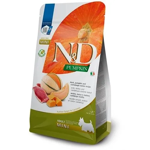 N&D Pumpkin Adult Mini Anatra, Zucca e Melone 2 Kg – Crocchette Grain Free per Cani Adulti di Piccola Taglia