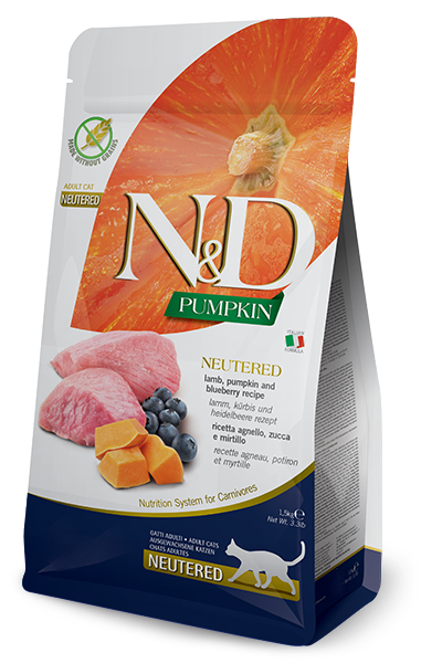 N&D Pumpkin Neutered Agnello e Mirtilli 1,5kg