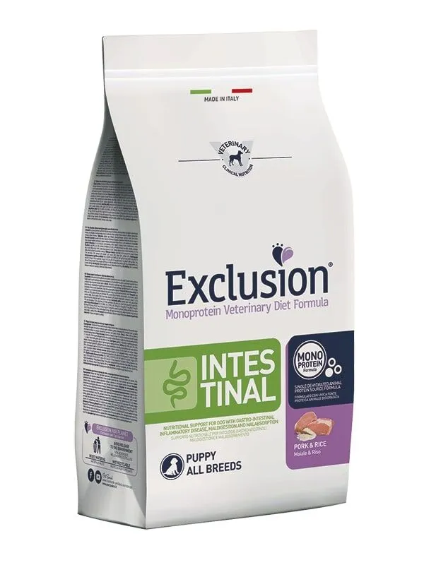 Exclusion Monoprotein Veterinary Diet Intestinal Puppy All Breeds Maiale e Riso – Alimento Dietetico Completo per Cuccioli con Disturbi Gastrointestinali