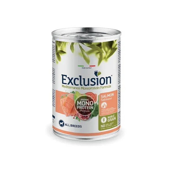 Exclusion Mediterraneo Monoprotein All Breeds 400g – Alimento Umido Completo Monoproteico per Cani Adulti di Tutte le Taglie