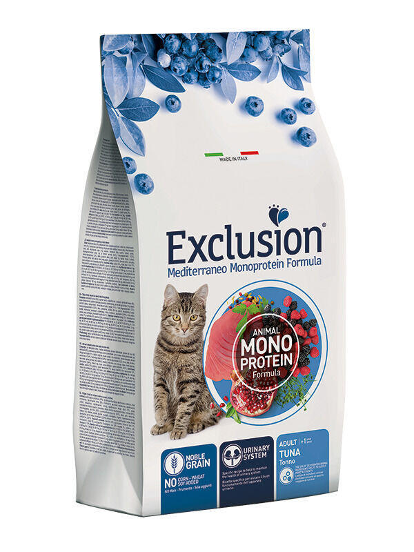 Exclusion Mediterraneo Monoprotein Cat Adult Tonno – Crocchette Complete per Gatti Adulti al Tonno 300g