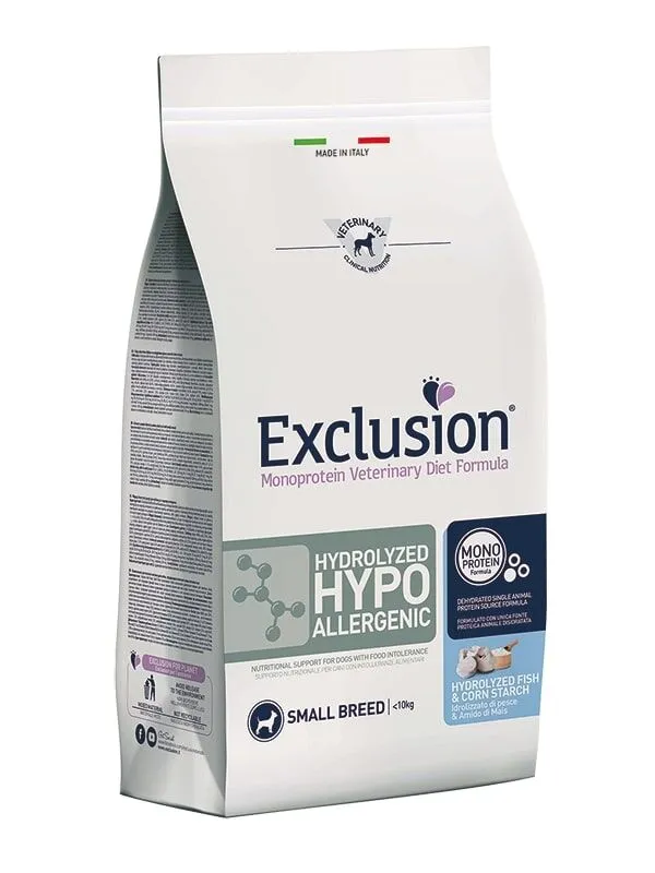 Exclusion Monoprotein Veterinary Diet Dog Hypoallergenic Small Hydrolyzed Pesce e Cicoria 2Kg – Crocchette Dietetiche Complete per Cani Adulti di Taglia Piccola con Intolleranze Alimentari
