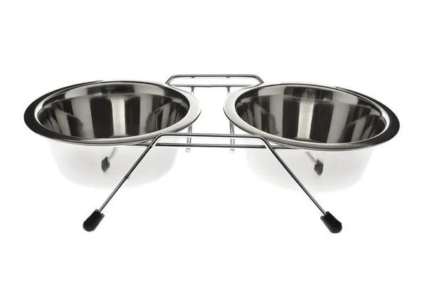 Ciotola Doppia Inox con Supporto 0,89lt