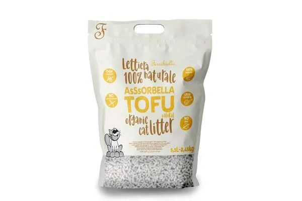 Assorbella Lettiera Tofu Naturale per Gatti 5,5lt