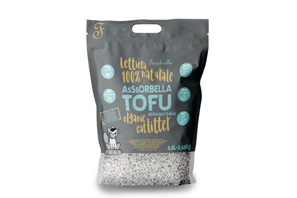 Assorbella Lettiera Tofu per Gatti al Carbone Attivo e Clorexidina 5,5lt