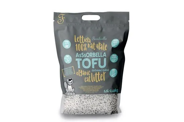Assorbella Lettiera Tofu per Gatti al Carbone Attivo e Clorexidina 5,5lt