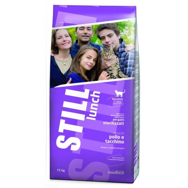Still Cat Lunch Sterilised Pollo e Tacchino 15kg – Crocchette Complete per Gatti Sterilizzati