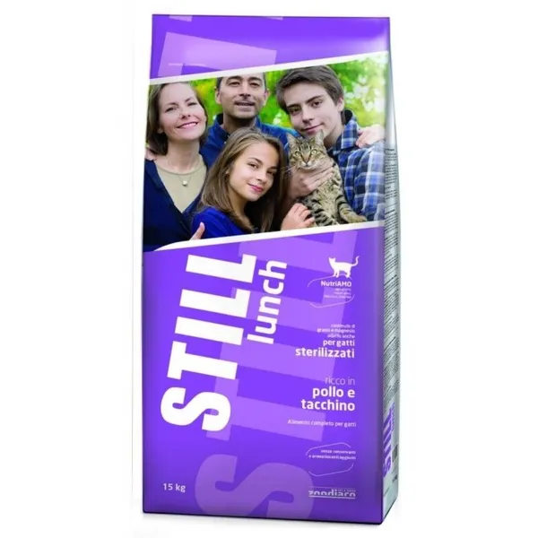 Still Cat Lunch Sterilised Pollo e Tacchino 15kg – Crocchette Complete per Gatti Sterilizzati