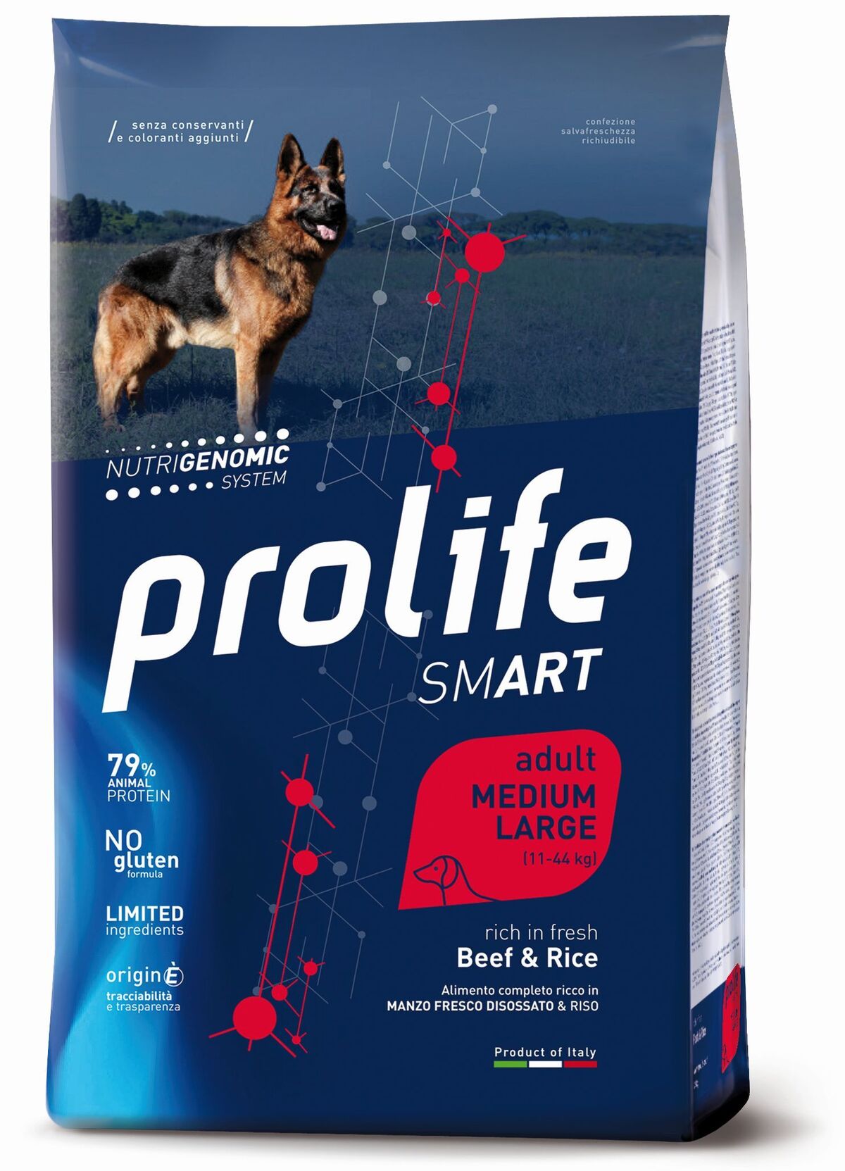 Prolife Smart Adult Medium e Large Manzo e Riso 12kg