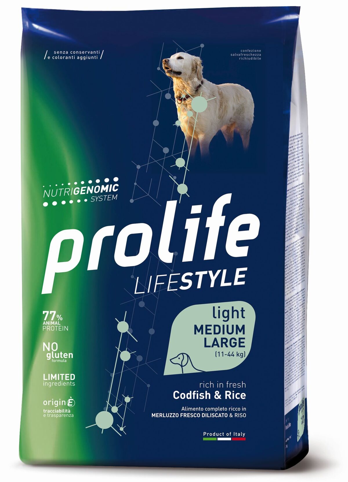 Prolife LifeStyle Adult Medium e Large Light Merluzzo e Riso 2,5kg