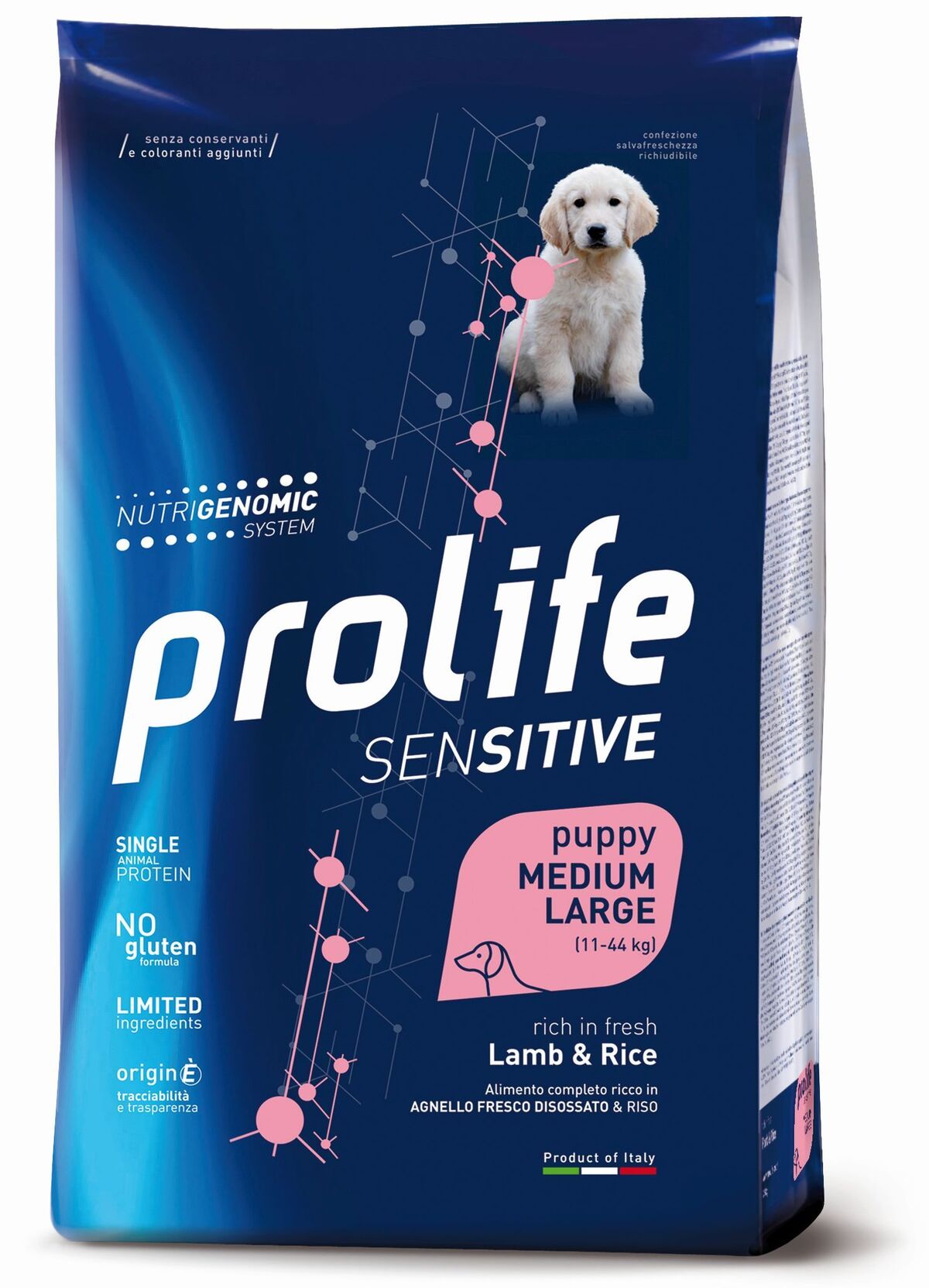 Prolife Sensitive Puppy Medium/Large Agnello e Riso 2,5kg