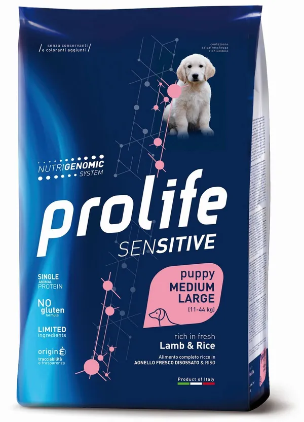 Prolife Sensitive Puppy Medium/Large Agnello e Riso