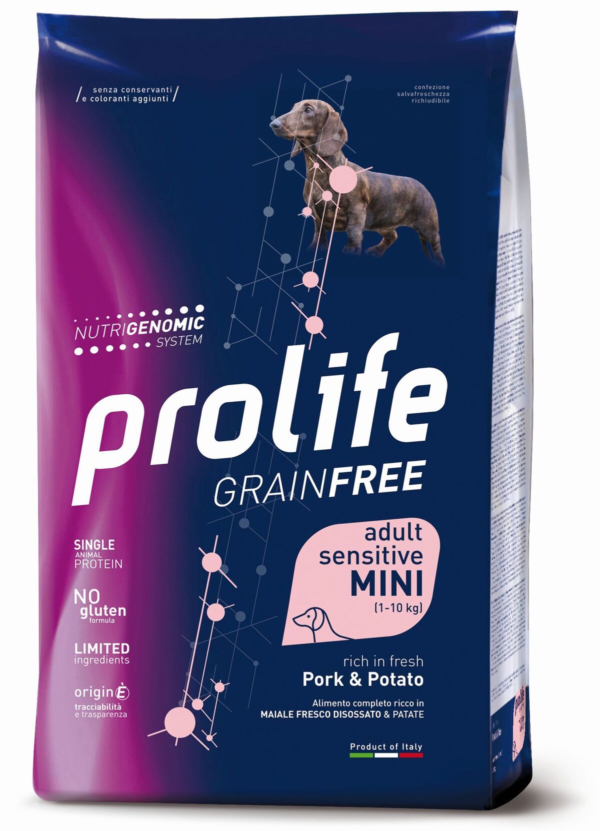 Prolife Grain Free Adult Sensitive Maiale e Patate Mini 600g