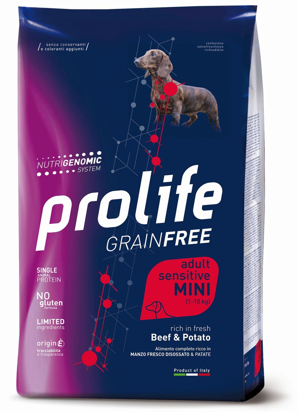 Prolife Grain Free Adult Sensitive Manzo e Patate Mini 2kg