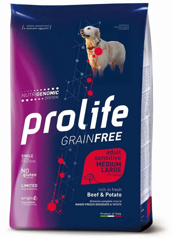 Prolife Grain Free Adult Sensitive Medium/Large Manzo e Patate