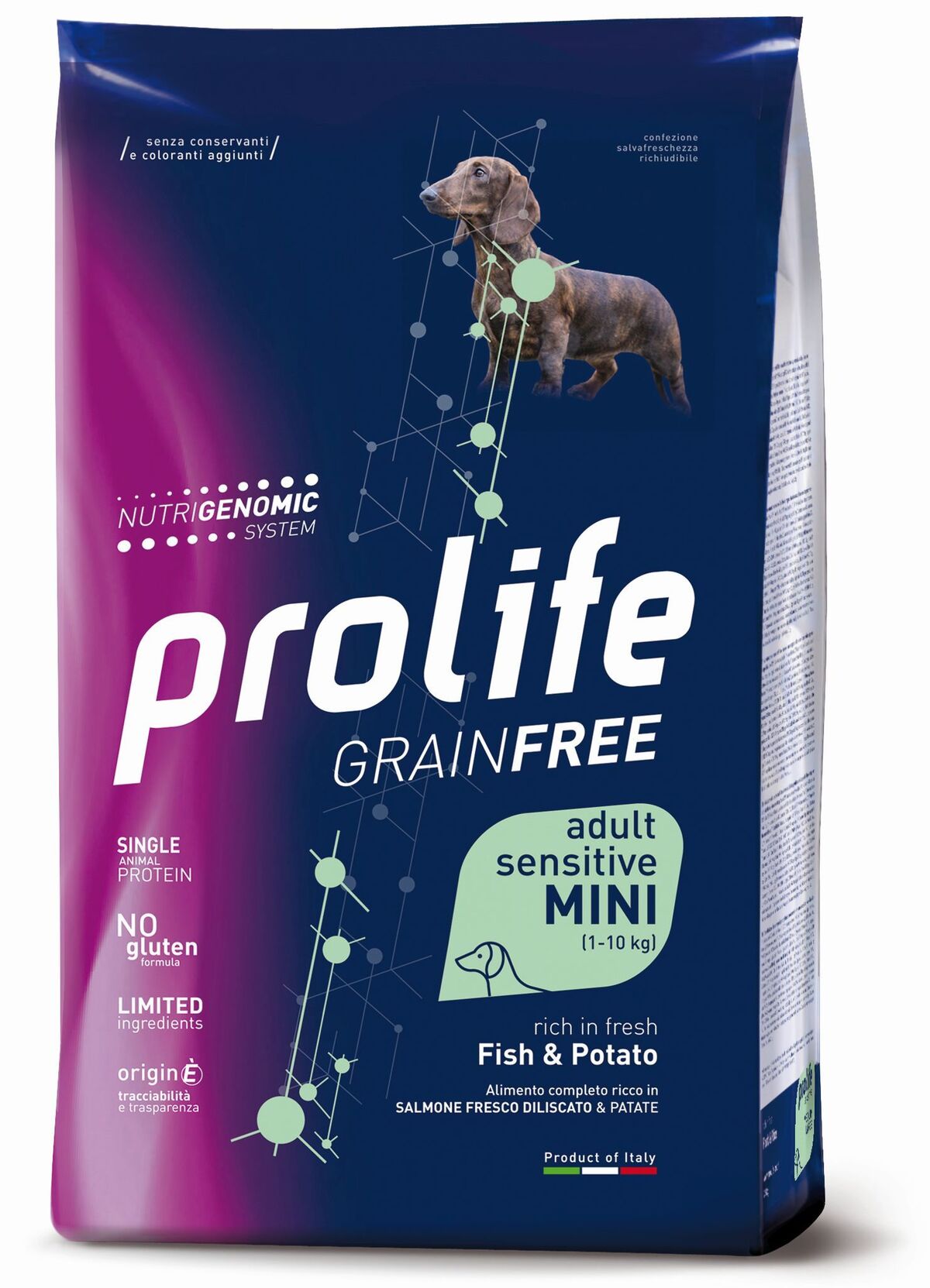 Prolife Grain Free Adult Sensitive Salmone e Patate Mini 600g