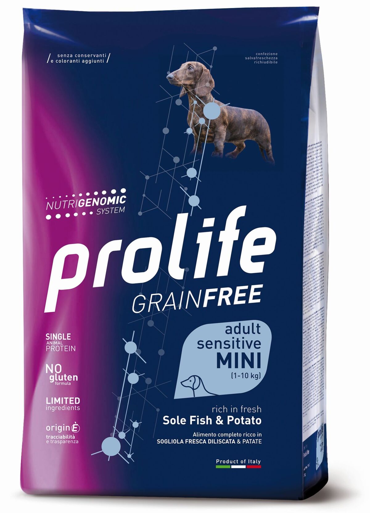 Prolife Grain Free Adult Sensitive Sogliola e Patate Mini 7kg