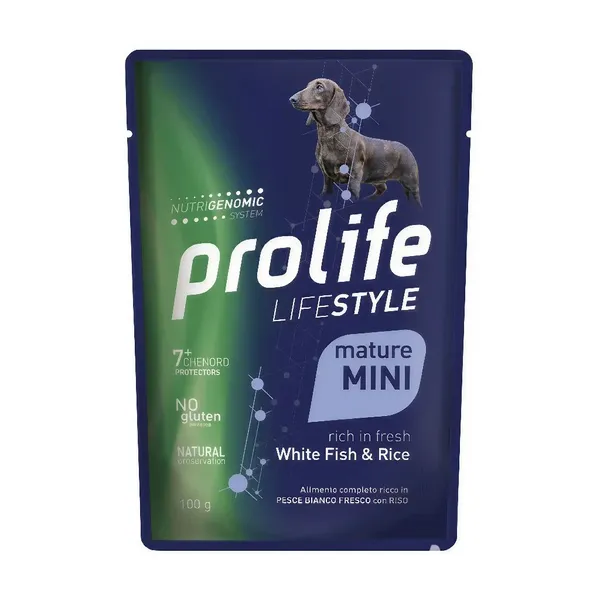 Prolife LifeStyle Mature Pesce Bianco e Riso Mini 100g