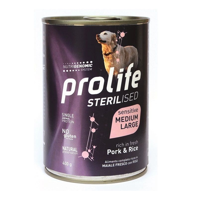 Prolife Sensitive Sterilised Maiale e Riso 400g