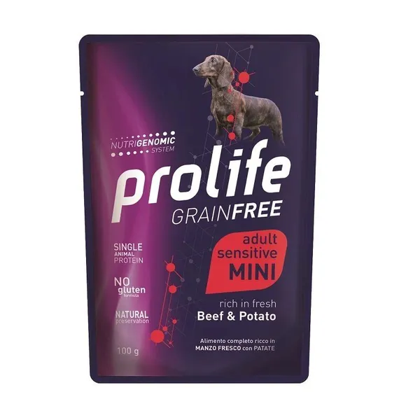 Prolife Sensitive GrainFree Adult Manzo e Patate Mini 100g