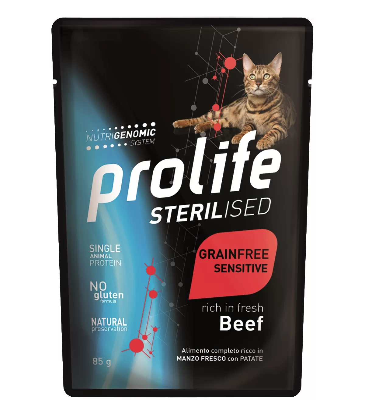 Prolife Sterilised Grain Free Adult 85g Manzo