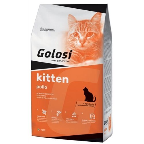 Golosi Cat Kitten Pollo e Riso 1,5kg – Crocchette Complete per Gattini da 1 a 12 Mesi