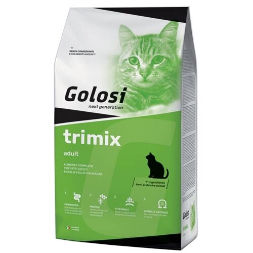 Golosi Cat Adult TriMix Pollo e Manzo – Crocchette Complete per Gatti Adulti 7.5kg