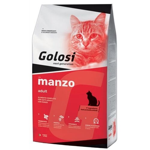 Golosi Cat Adult Manzo e Riso – Crocchette Complete per Gatti Adulti 1.5kg