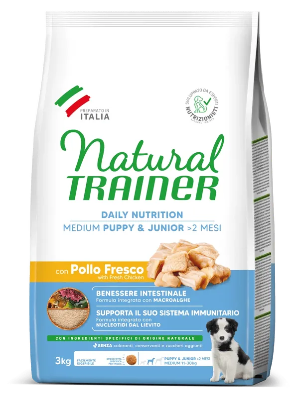 Natural Trainer Medium Puppy&Junior con Pollo Fresco