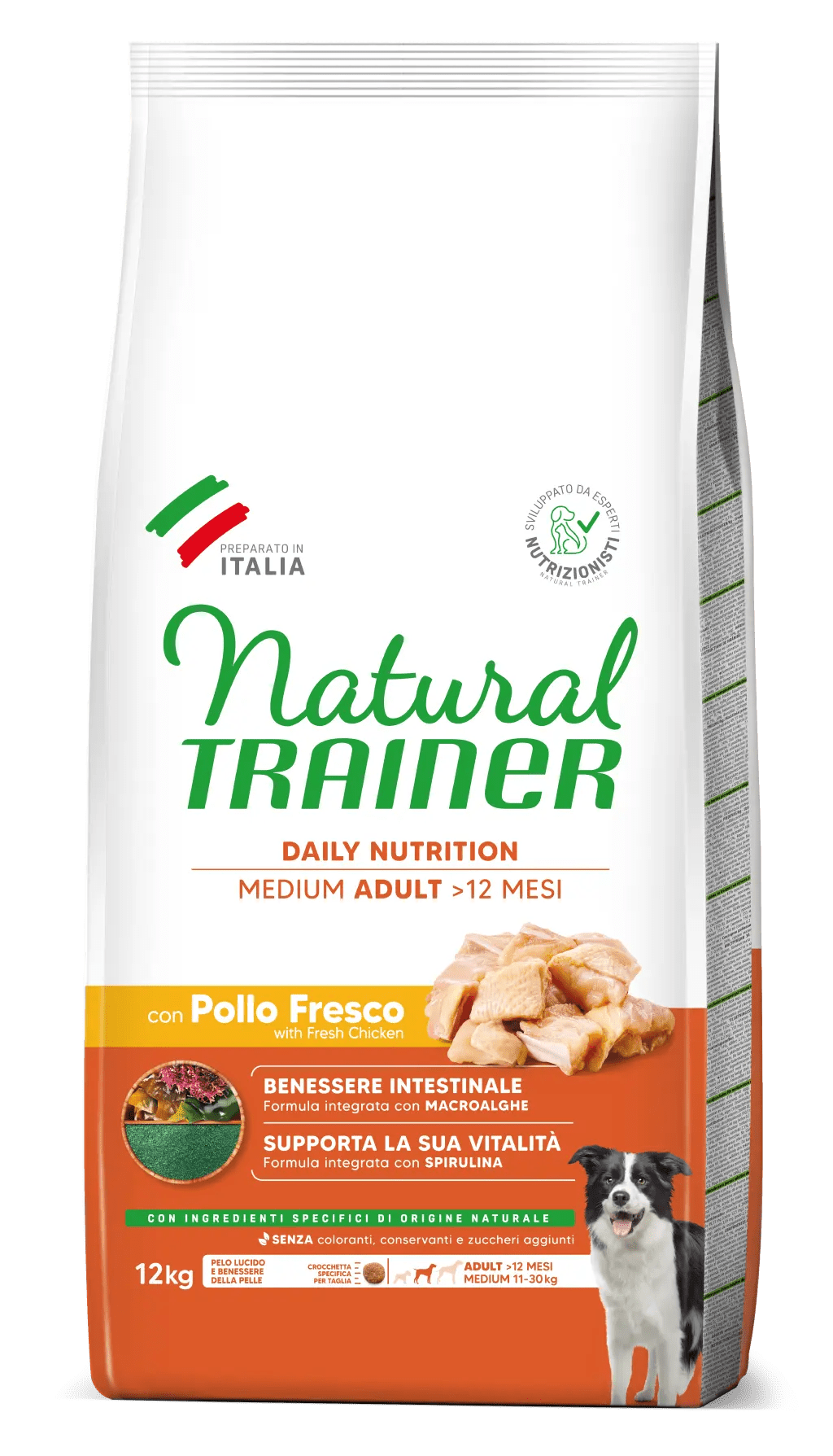 Natural Trainer Medium con Adult Pollo Fresco 12kg