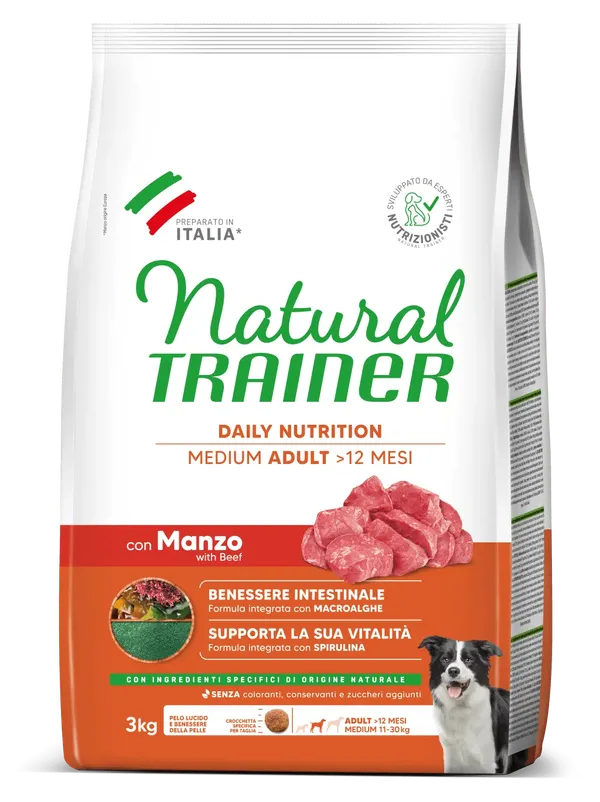 Natural Trainer Medium Adult con Manzo