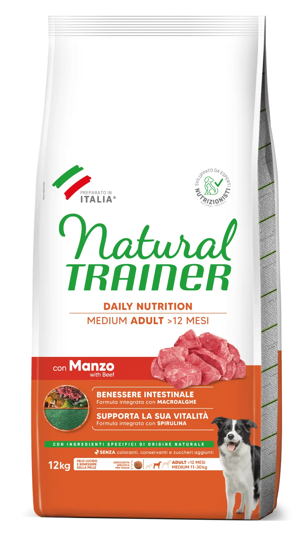 Natural Trainer Medium Adult con Manzo 12kg