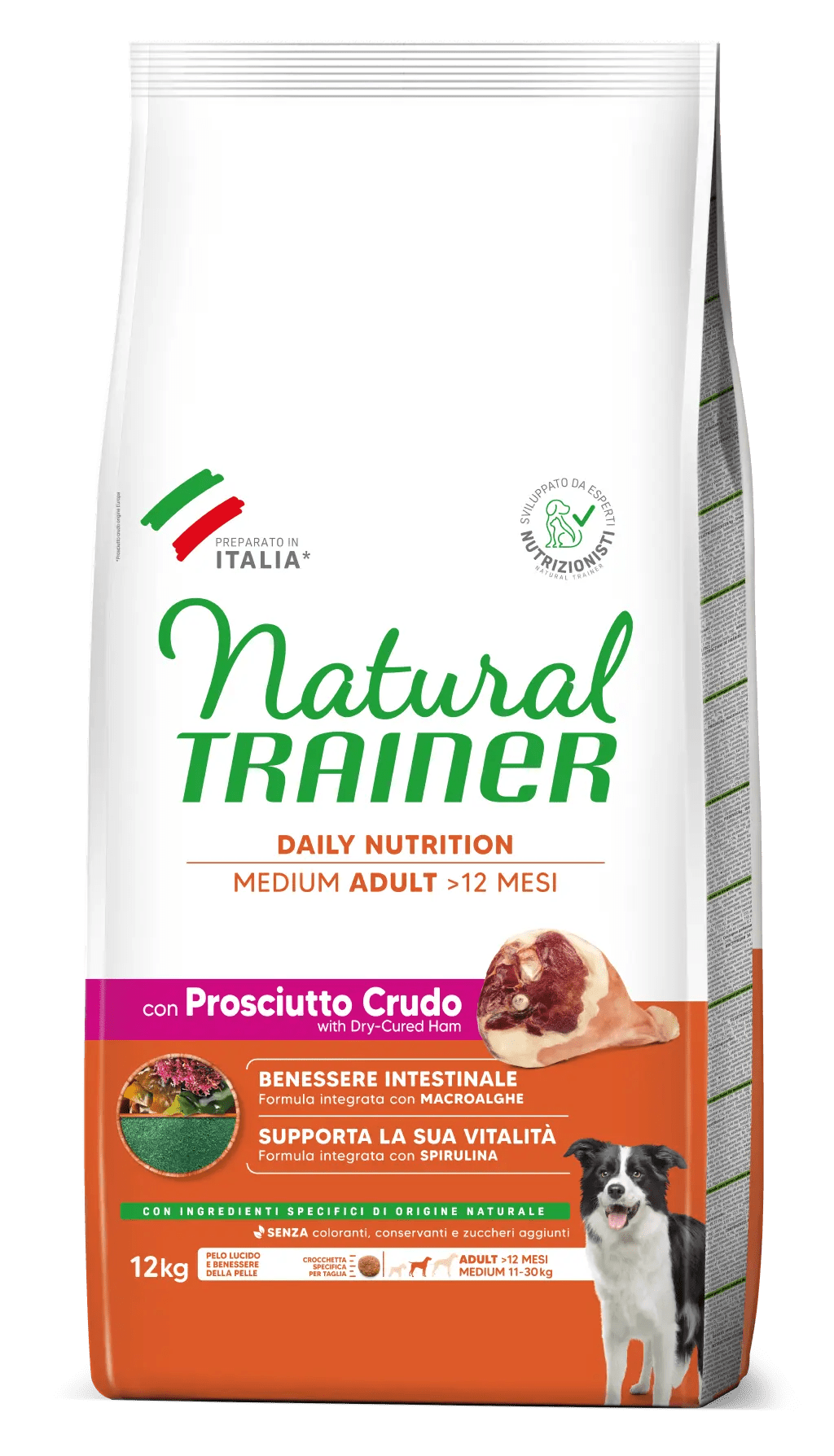 Natural Trainer Medium Adult con Prosciutto Crudo 12kg