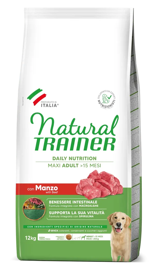 Natural Trainer Maxi Adult con Manzo 12kg