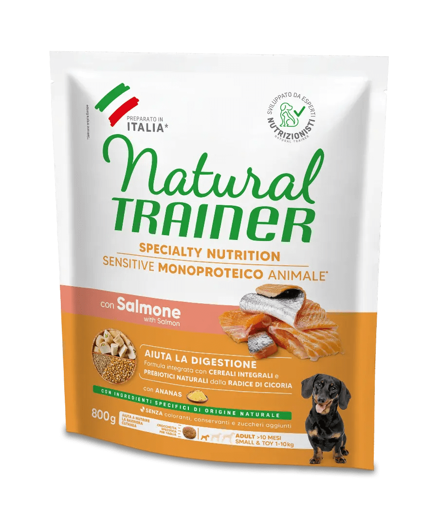 Trainer Sensitive Small&Toy Adult con Salmone e Cereali Integrali 800g
