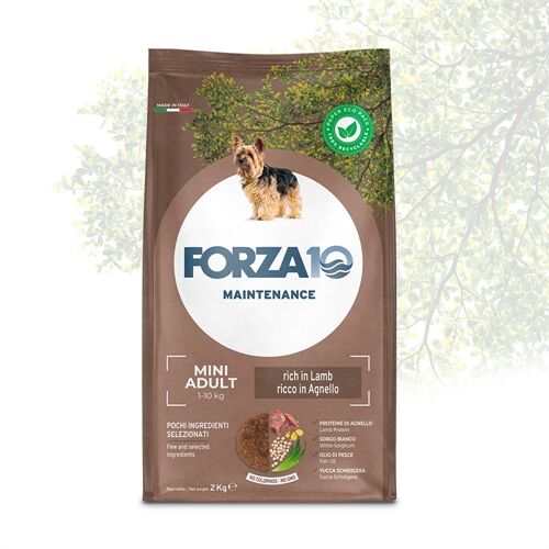 FORZA10 Adult Mini Agnello e Riso 2 kg – Crocchette all'Agnello per Cani Adulti di Piccola Taglia