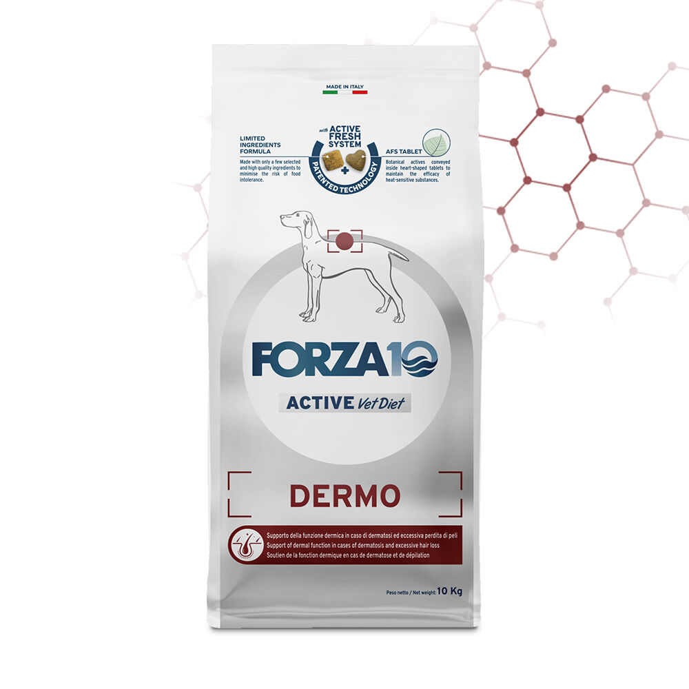 FORZA10 Dermo Active – Alimento Dietetico Completo per Cani con Dermatiti e Intolleranze Alimentari 10kg
