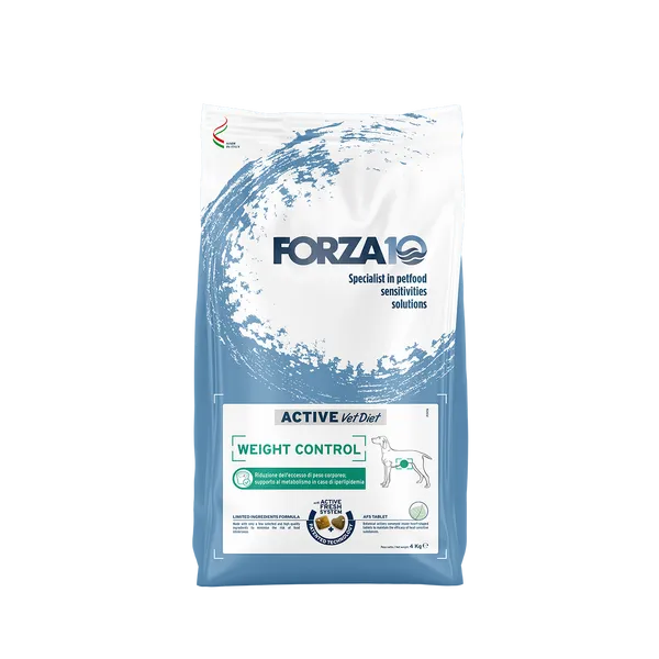 FORZA10 Weight Control Active 4 kg – Alimento Dietetico Completo per Cani in Sovrappeso e con Disturbi del Metabolismo Glucidico e Lipidico