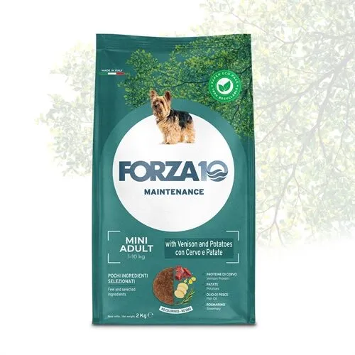 FORZA10 Adult Mini Cervo e Patate 2 kg – Crocchette Monoproteiche al Cervo per Cani Adulti di Piccola Taglia