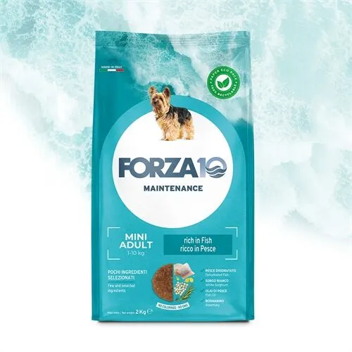 FORZA10 Adult Mini Pesce 2 kg – Crocchette al Pesce per Cani Adulti di Piccola Taglia