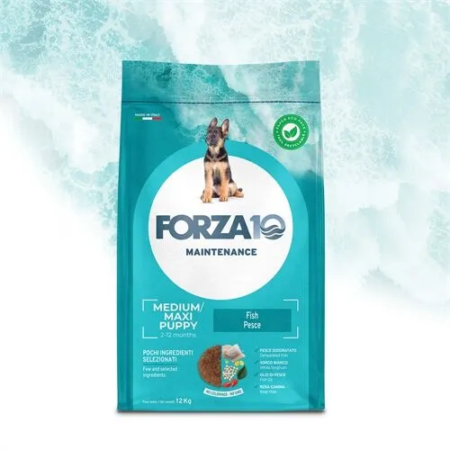 FORZA10 Puppy Medium Pesce 12,5 kg – Crocchette al Pesce per Cuccioli di Taglia Media e Grande