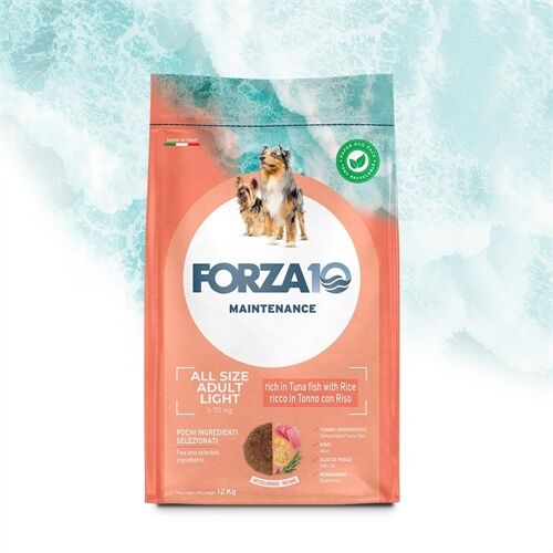 FORZA10 All Size Light Adult - Tonno con Riso 12,5 kg – Crocchette Light per Cani Adulti di Tutte le Taglie